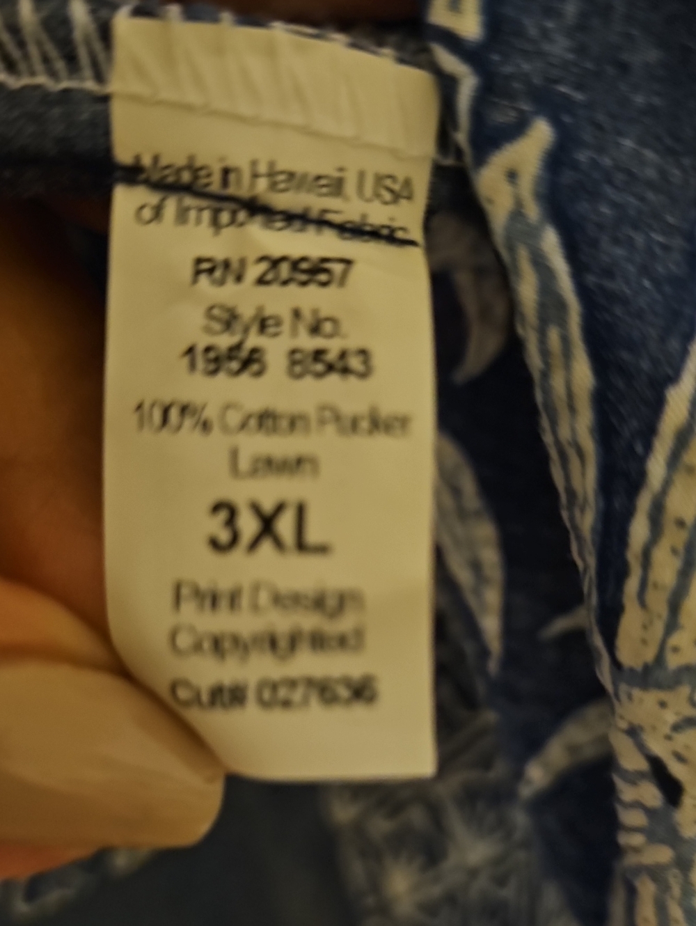 Tori Richard 3xlMen's Navy Pineapple Print Short-Sleeve Shirt NWT Made In Hawaii - Picture 3 of 4